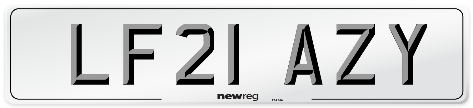 LF21 AZY Number Plate from New Reg